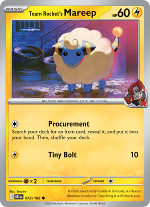 DRI Destined Rivals 072/244 Team Rocket's Mareep (Common - reverse)
