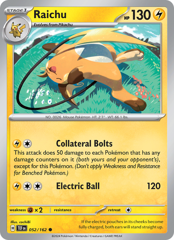 TEF Temporal Forces 052/218 Raichu (Common - reverse)