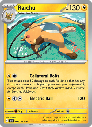 TEF Temporal Forces 052/218 Raichu (Common - reverse)