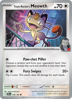 DRI Destined Rivals 149/244 Team Rocket's Meowth (Common - normal)