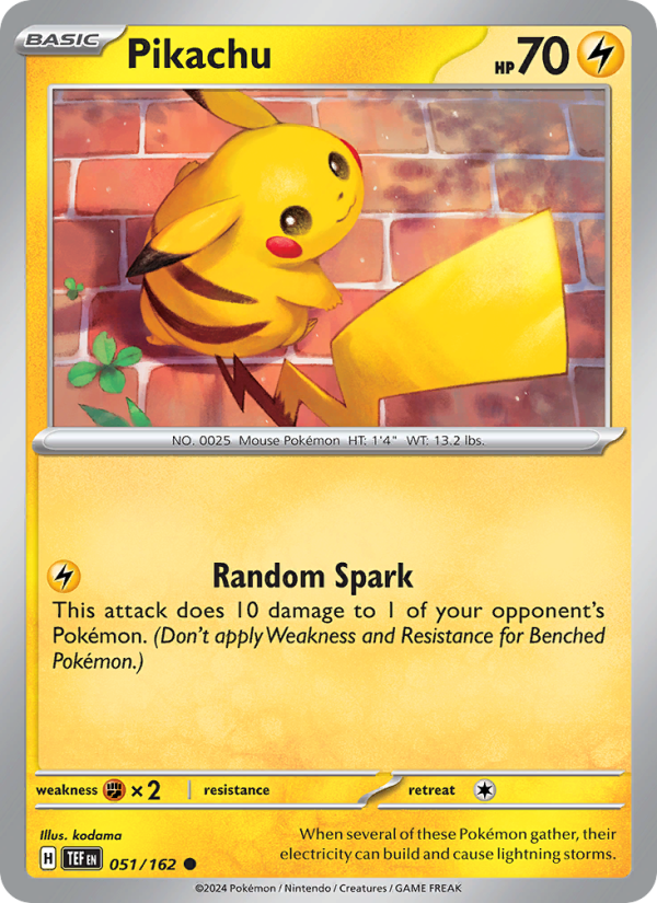 TEF Temporal Forces 051/218 Pikachu (Common - normal)