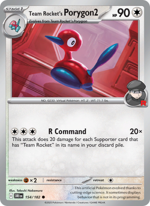 DRI Destined Rivals 154/244 Team Rocket's Porygon2 (Common - reverse)