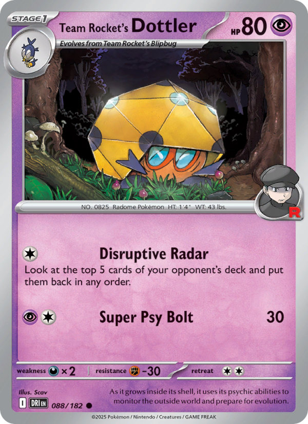 DRI Destined Rivals 088/244 Team Rocket's Dottler (Common - normal)
