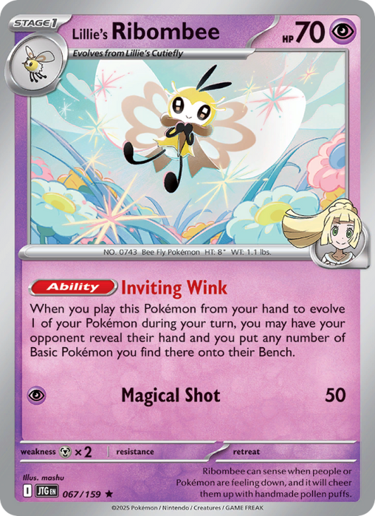 JTG Journey Together 067/190 Lillie's Ribombee (Rare - reverse)