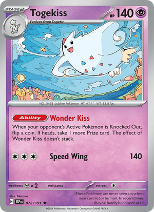 SSP Surging Sparks 072/252 Togekiss (Rare - reverse)