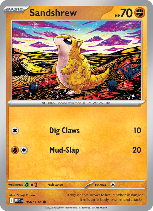MEG Mega Evolution 068/188 Sandshrew (Common - holo)