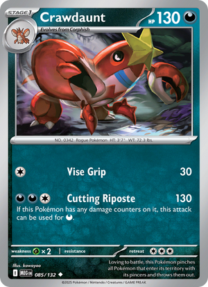MEG Mega Evolution 085/188 Crawdaunt (Uncommon - holo)