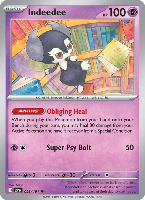 SSP Surging Sparks 093/252 Indeedee (Uncommon - reverse)