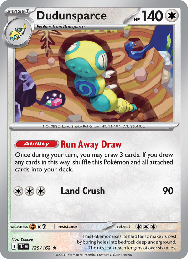 TEF Temporal Forces 129/218 Dudunsparce (Rare - holo)
