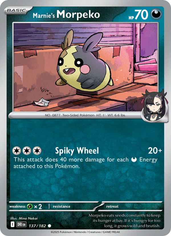 DRI Destined Rivals 137/244 Marnie's Morpeko (Common - reverse)