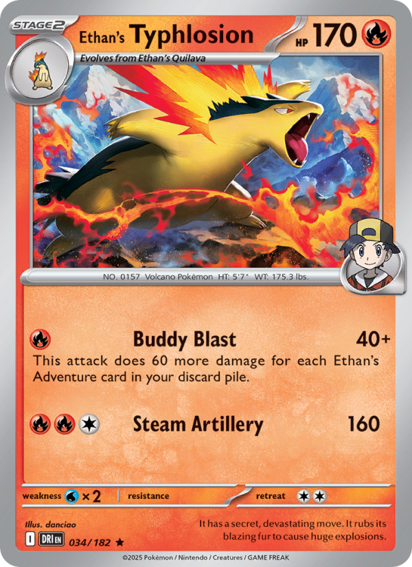 DRI Destined Rivals 034/244 Ethan's Typhlosion (Rare - holo-set-logo-staff)