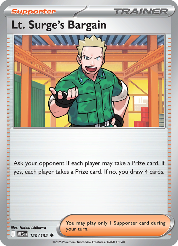 MEG Mega Evolution 120/188 Lt. Surge's Bargain (Uncommon - normal)