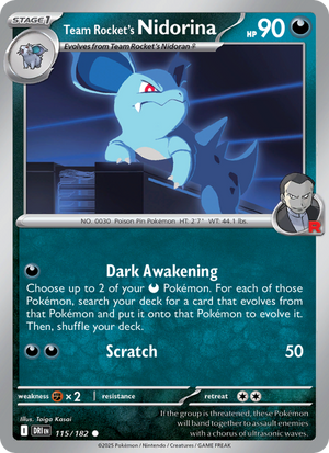DRI Destined Rivals 115/244 Team Rocket's Nidorina (Common - reverse)