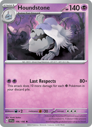 SV Scarlet & Violet 106/258 Houndstone (Rare - holo)