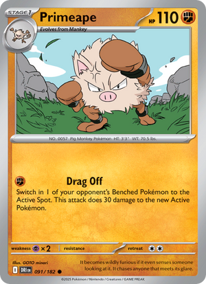 DRI Destined Rivals 091/244 Primeape (Common - normal)