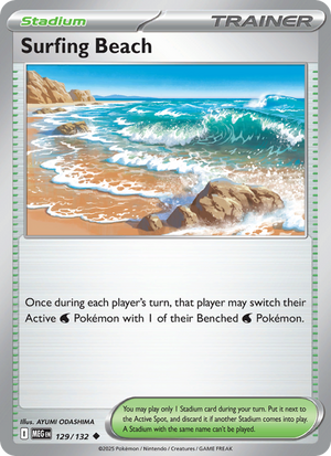 MEG Mega Evolution 129/188 Surfing Beach (Uncommon - normal)