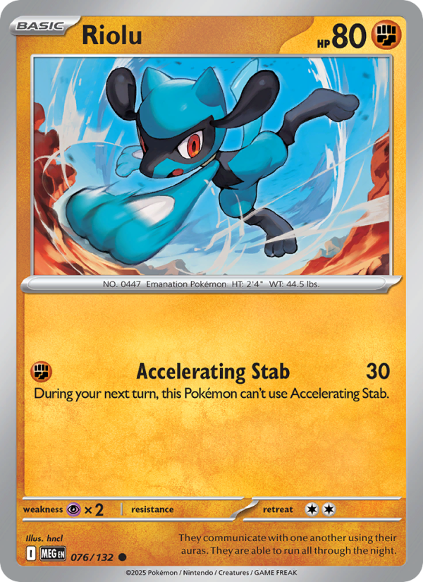MEG Mega Evolution 076/188 Riolu (Common - reverse)