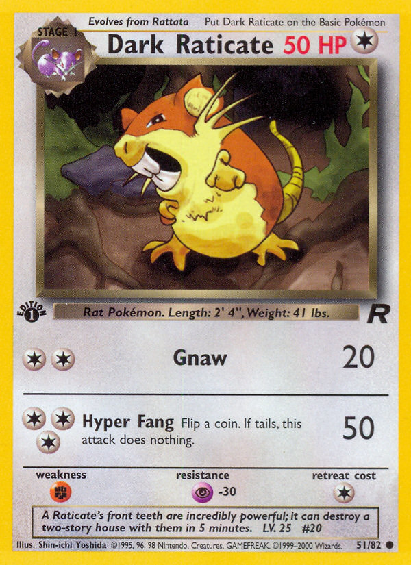 RO Team Rocket 51/83 Dark Raticate (Common - normal-1st-edition)