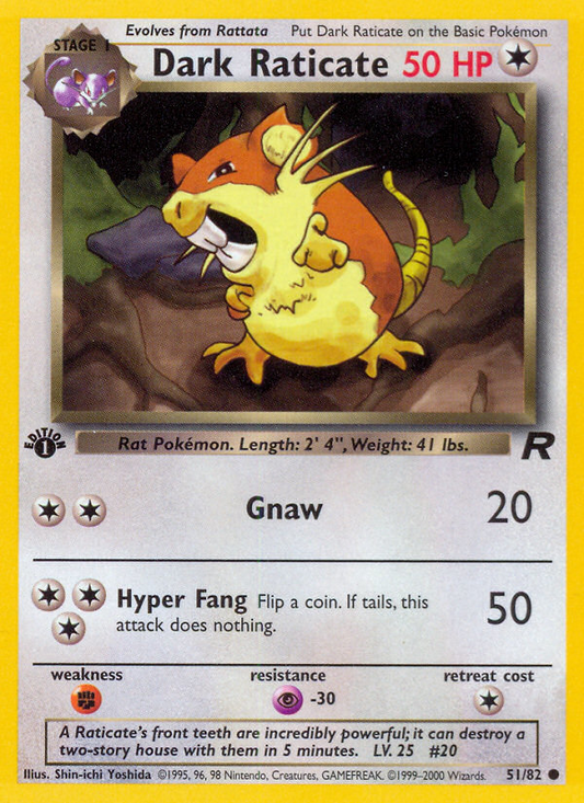 RO Team Rocket 51/83 Dark Raticate (Common - normal-1st-edition)
