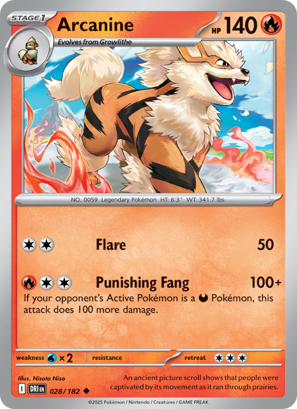 DRI Destined Rivals 028/244 Arcanine (Uncommon - normal)