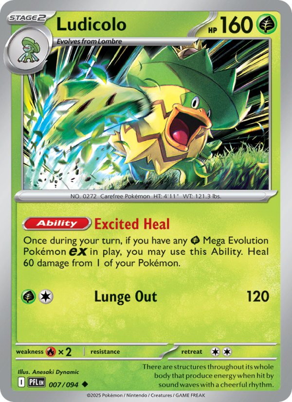 PFL Phantasmal Flames 007/130 Ludicolo (Uncommon - reverse)