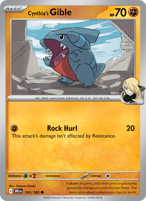 DRI Destined Rivals 102/244 Cynthia's Gible (Common - normal)