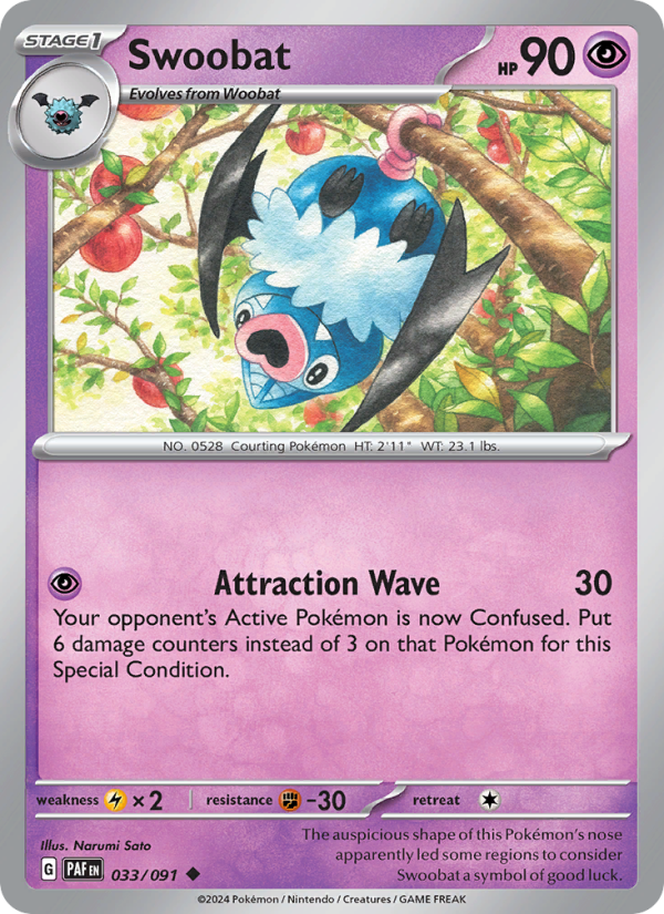 PAF Paldean Fates 033/245 Swoobat (Uncommon - normal)
