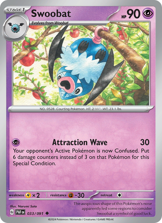 PAF Paldean Fates 033/245 Swoobat (Uncommon - normal)
