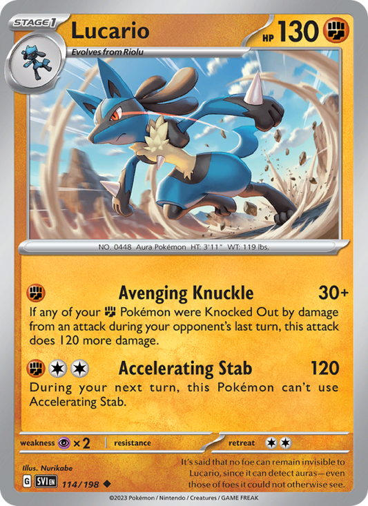 SV Scarlet & Violet 114/258 Lucario (Uncommon - normal)