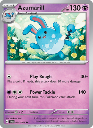 TEF Temporal Forces 065/218 Azumarill (Common - normal)