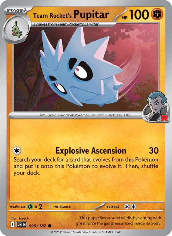 DRI Destined Rivals 095/244 Team Rocket's Pupitar (Common - reverse)