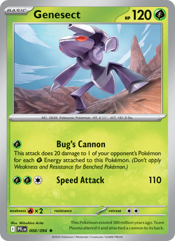 PFL Phantasmal Flames 008/130 Genesect (Rare - reverse)