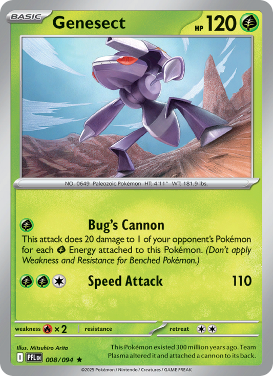PFL Phantasmal Flames 008/130 Genesect (Rare - reverse)