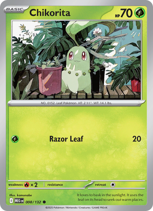 MEG Mega Evolution 008/188 Chikorita (Common - holo)