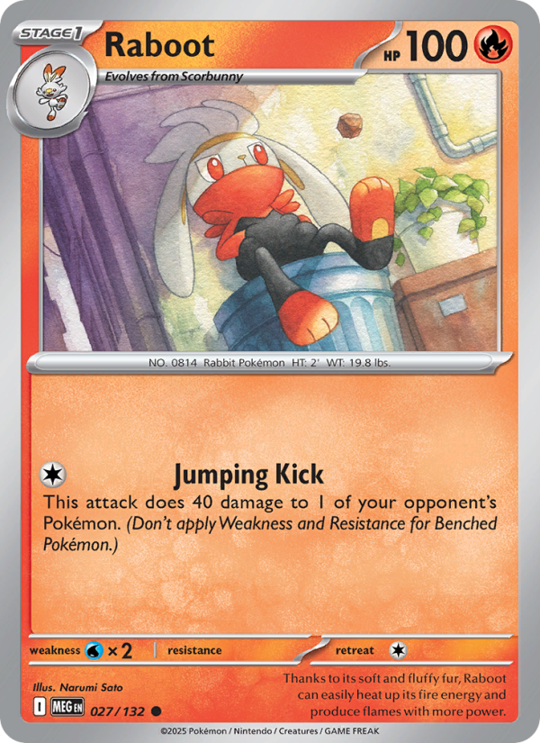MEG Mega Evolution 027/188 Raboot (Common - reverse)