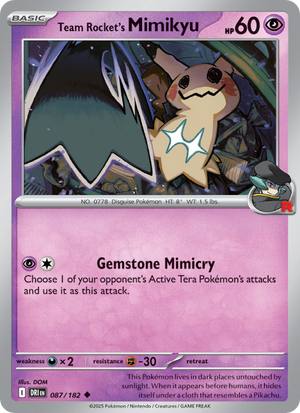 DRI Destined Rivals 087/244 Team Rocket's Mimikyu (Uncommon - reverse)