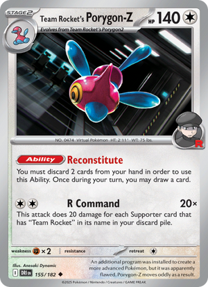 DRI Destined Rivals 155/244 Team Rocket's Porygon-Z (Uncommon - normal)