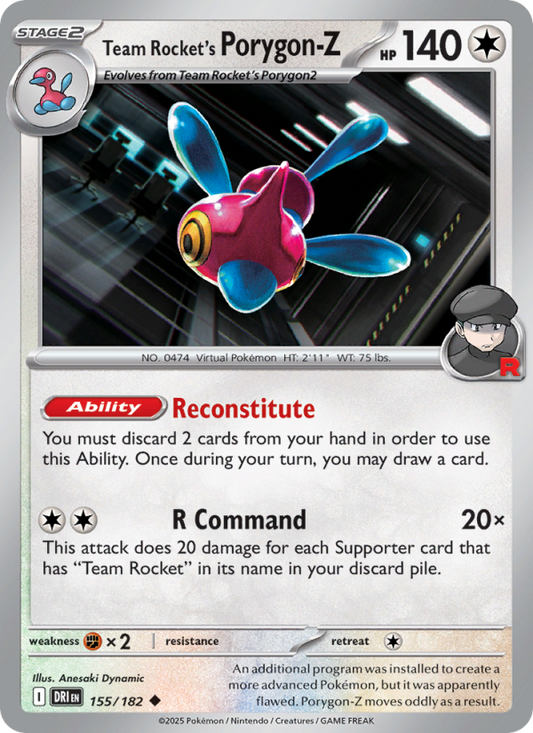 DRI Destined Rivals 155/244 Team Rocket's Porygon-Z (Uncommon - normal)