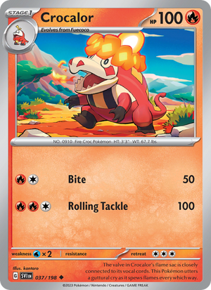SV Scarlet & Violet 037/258 Crocalor (Uncommon - reverse)